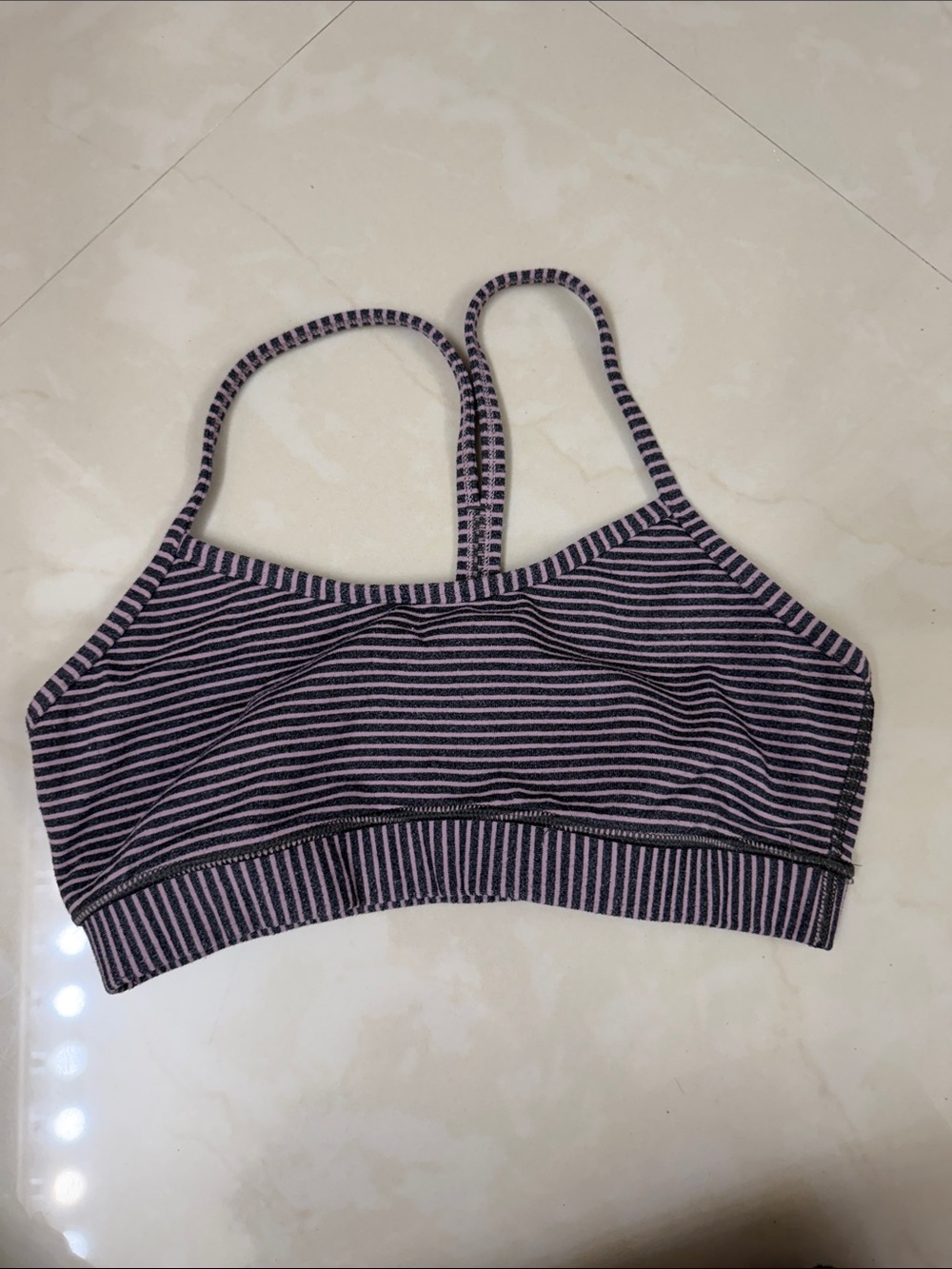 lululemon athletica Striped Bralette in Pink & Black